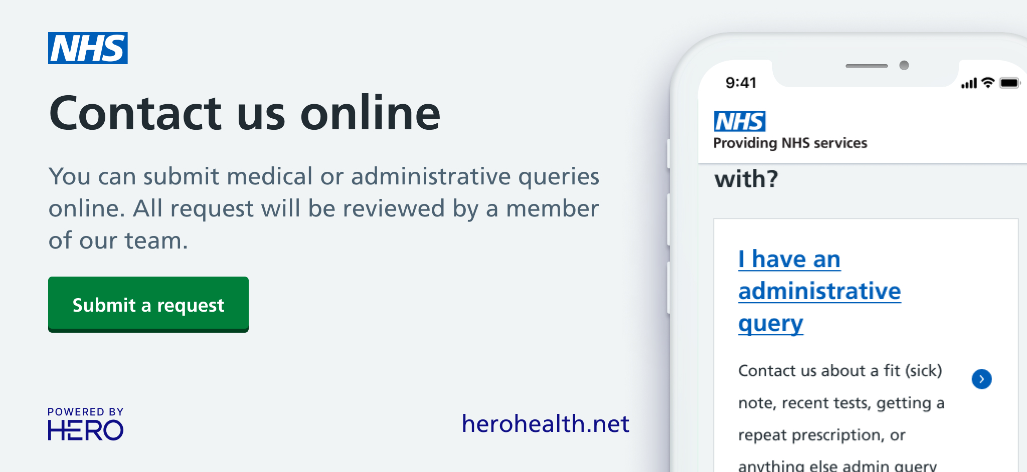 Contact us online. You can submit medical or administrative queries online. All requests will be reviewed by a member of our team.